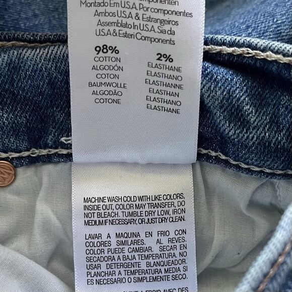 MOTHER Pixie Tomcat Crop Distressed Jeans Size 26 Not Cut & Pasted Button Fly - Picture 11 of 11